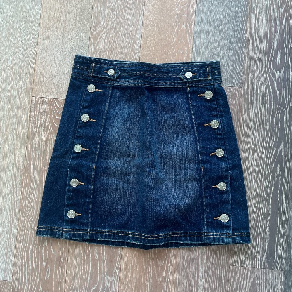 The Ballast A-Line Denim Button-Front Skirt